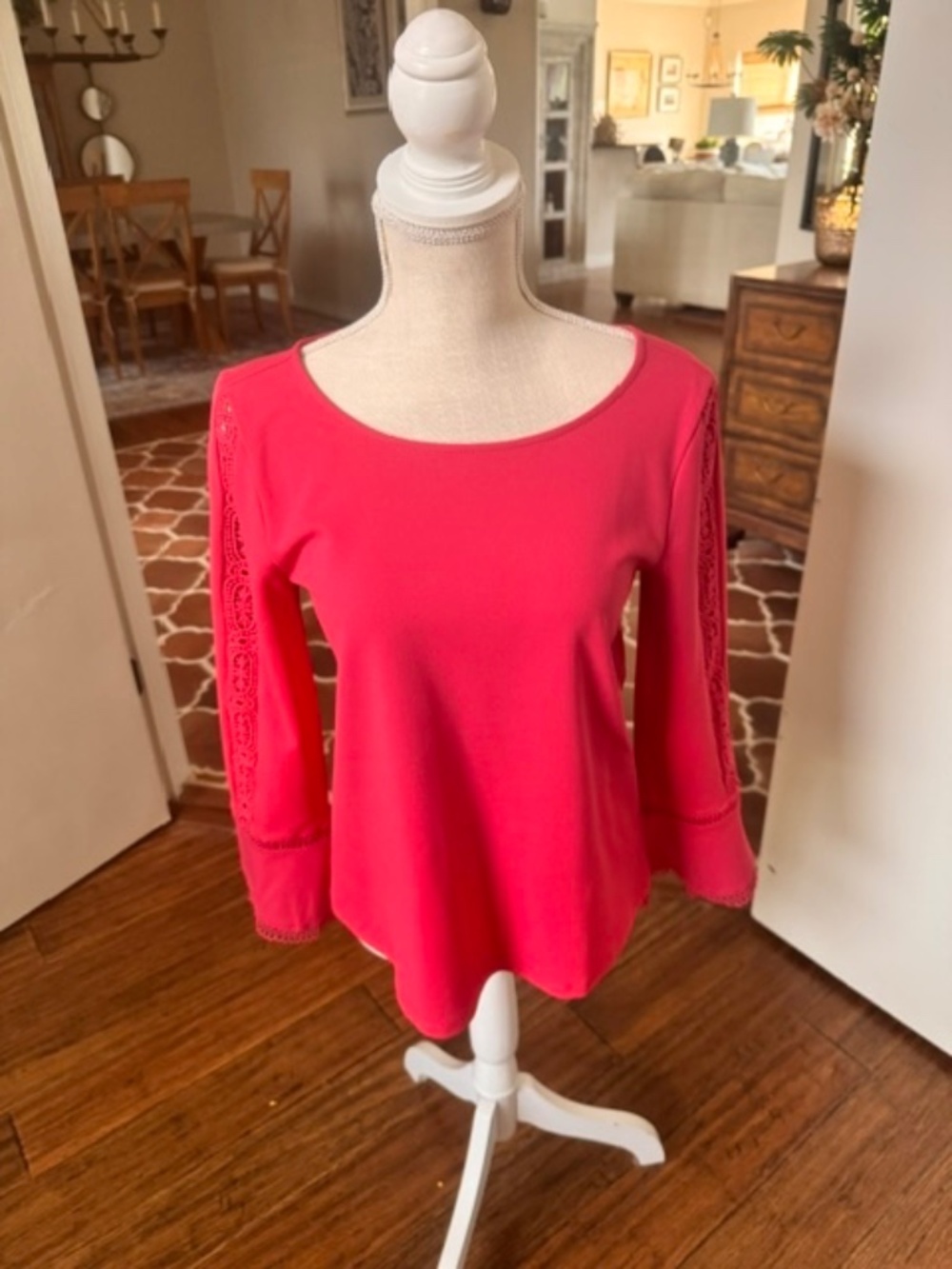 Ann Taylor blouse vibrant pink/coral shade - SP